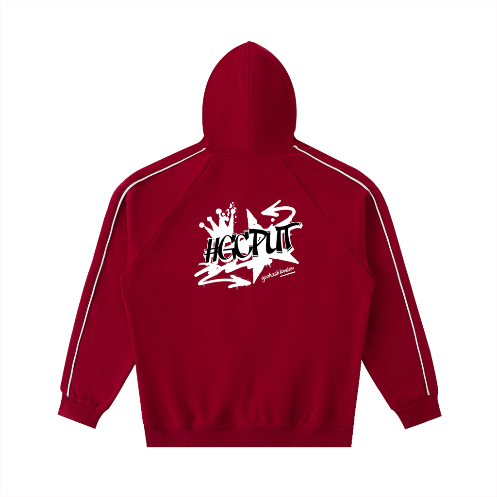 Just for Funds Claret/White Contrast Piping Raglan Hoodie