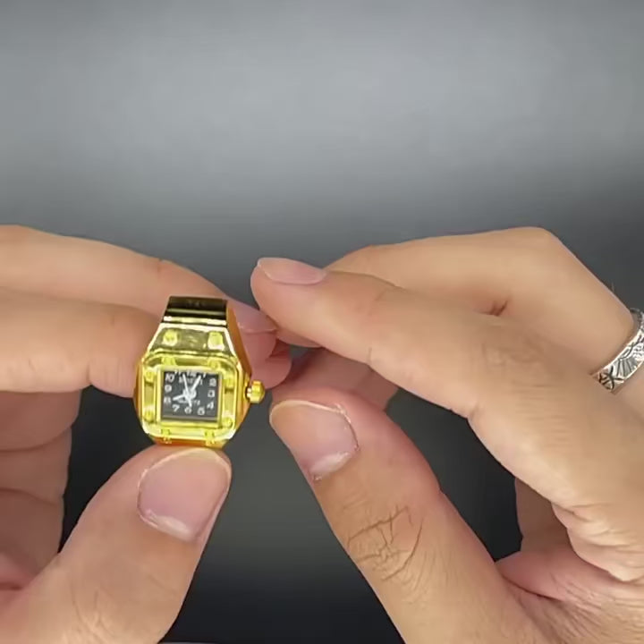 Luxury Gold Ring Watch - Premium Stainless Steel Finger Watch